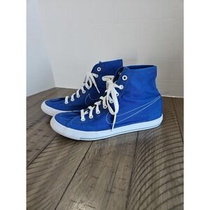 Nike Basketball Shoe 10.5 Blue Mid Go Canvas Swoosh Streetwear Sporty Athletic